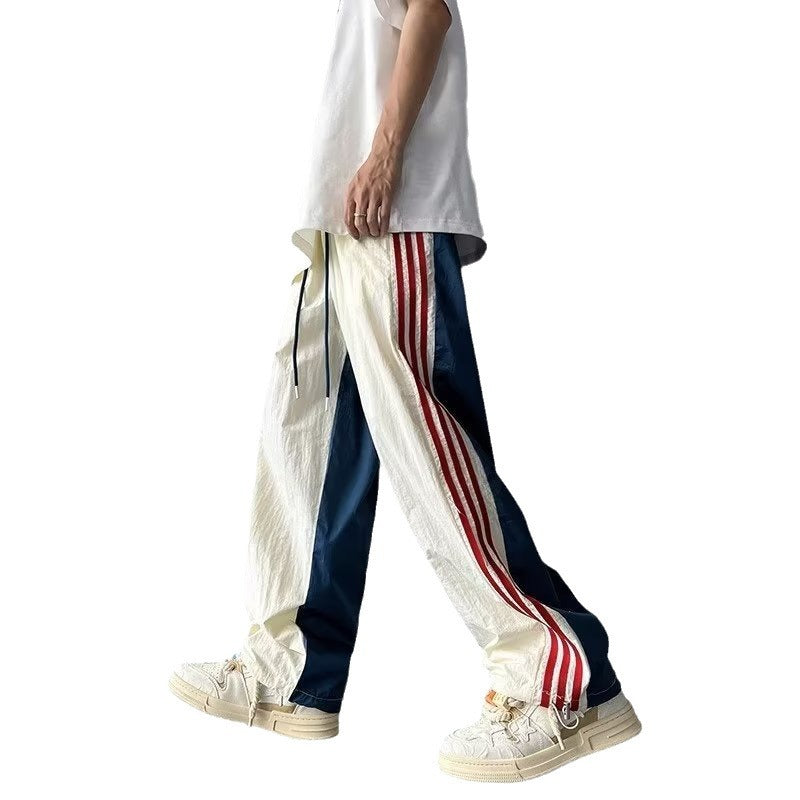 Contrast Track Pants w/Three Red Stripe Detail (Navy/White)