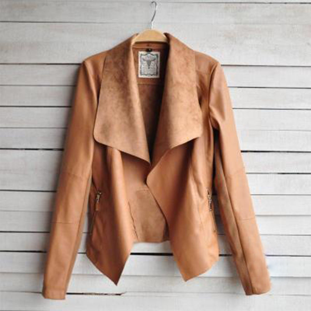 Women's Vegan Leather Open Jacket (Multiple Colors)