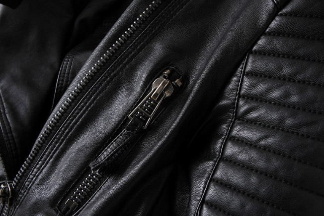 Locomotive Vegan Leather Motorcycle Jacket (Black)