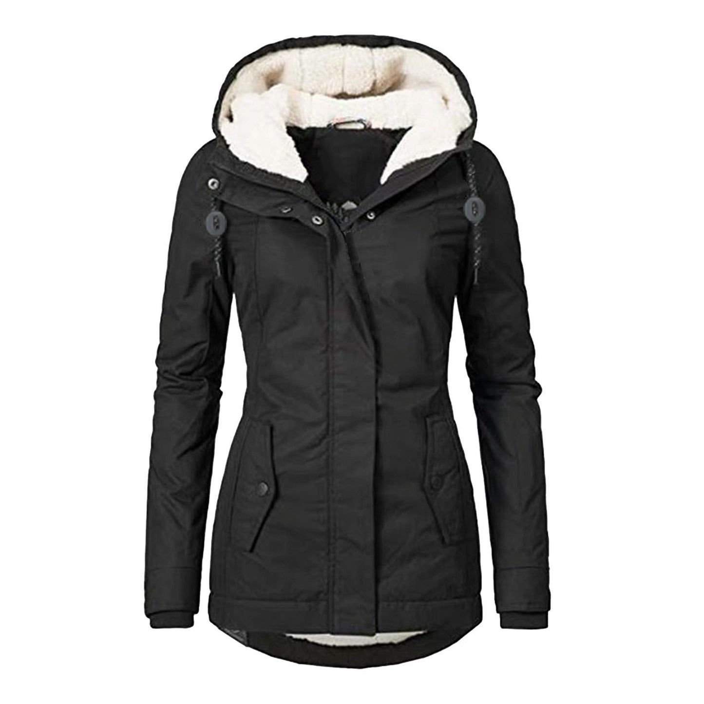 Womens Winter Sherpa Lined Hooded Zip Coat (Multiple Colors)