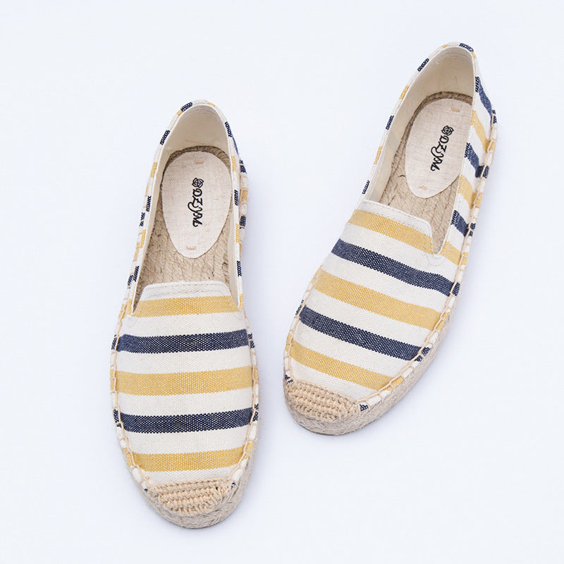 Breathable comfortable Striped Bohemian Womens Flat Shoes (Multiple Colors)