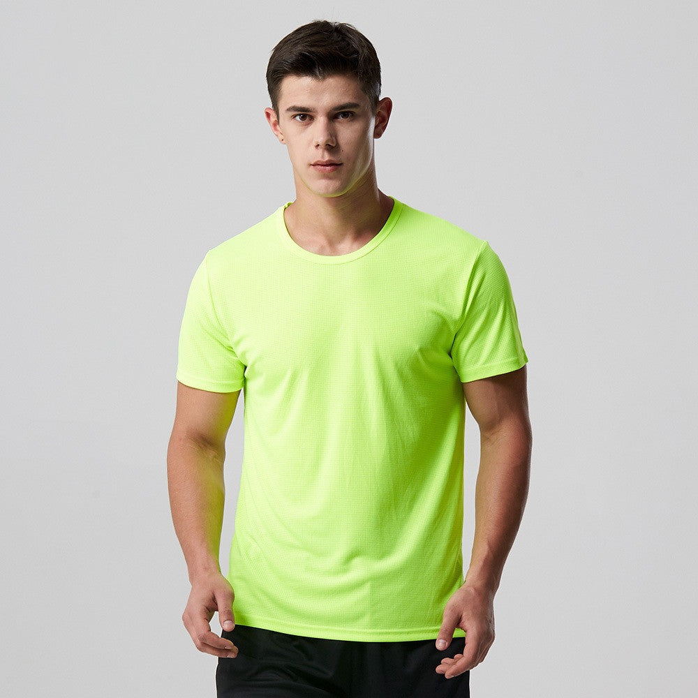 Men Quick Dry T Shirt Running Slim Fit Top Tees Solid Shirts