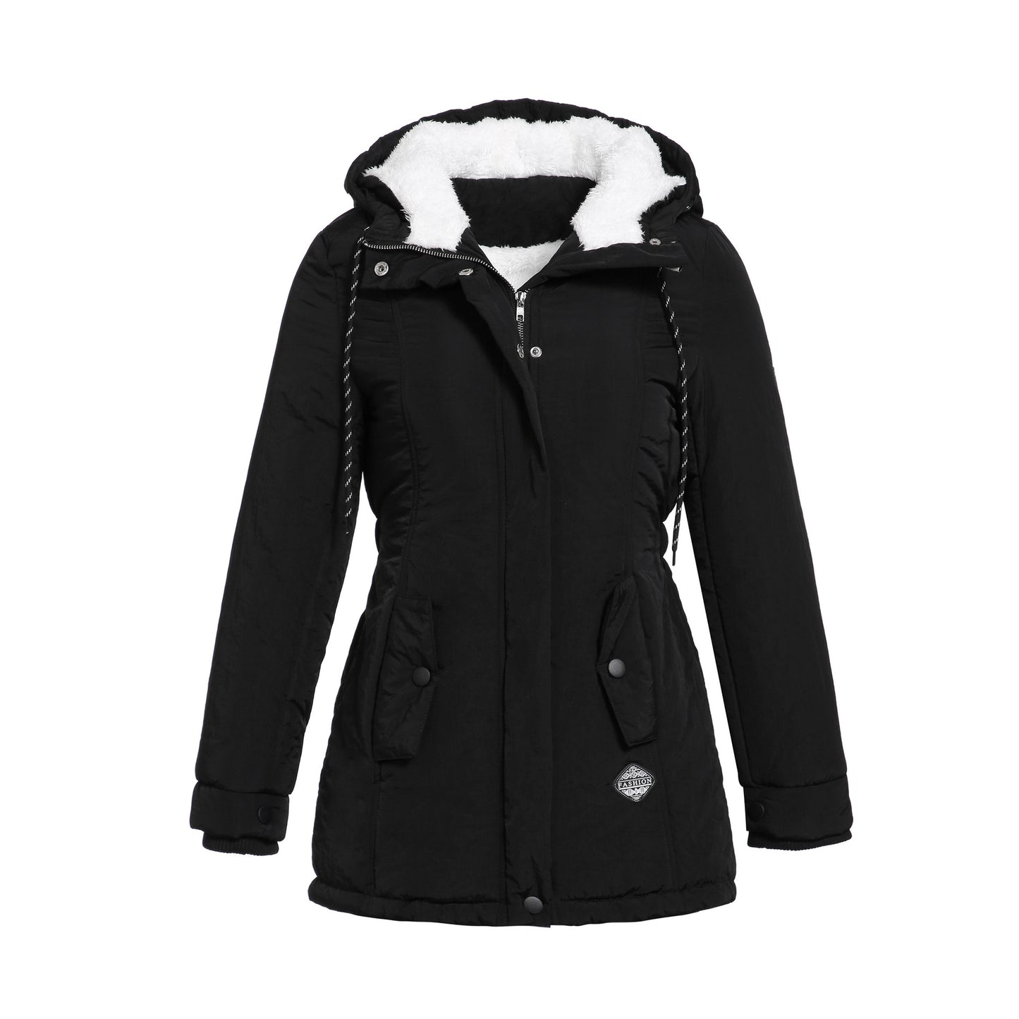 Womens Winter Sherpa Lined Hooded Zip Coat (Multiple Colors)