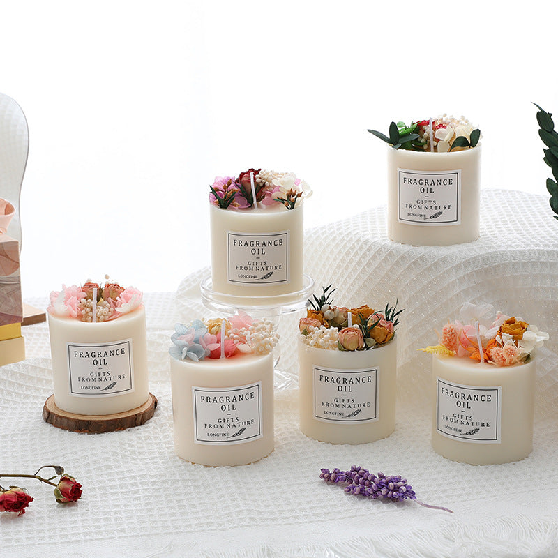 Dried Flowers Romantic Candles (Multiple Colors & Scents)