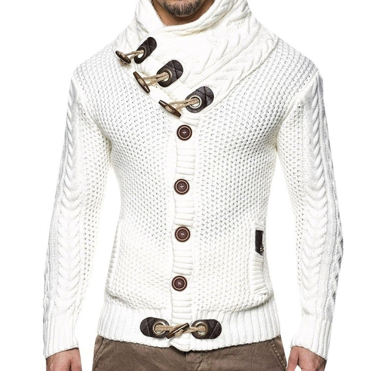 Men's Cable Knit Grommet and Tie Sweater (Multiple Colors)