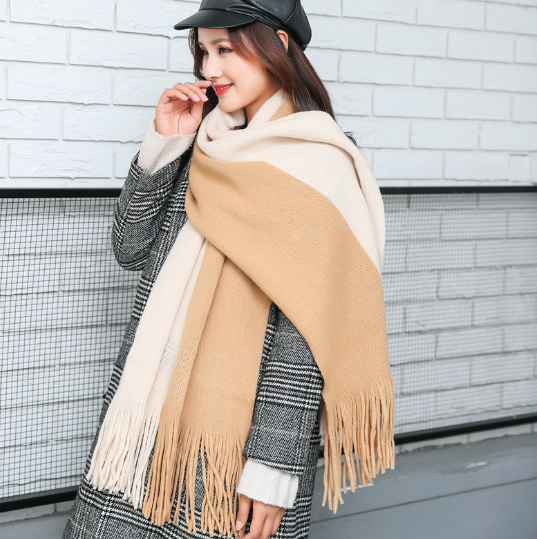 Unisex Wool Contrast Scarves (Multiple Colors)