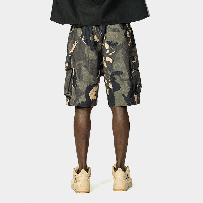 Mens Abstract Camouflage Cargo Shorts (Multiple Colors)