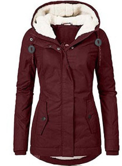 Womens Winter Sherpa Lined Hooded Zip Coat (Multiple Colors)