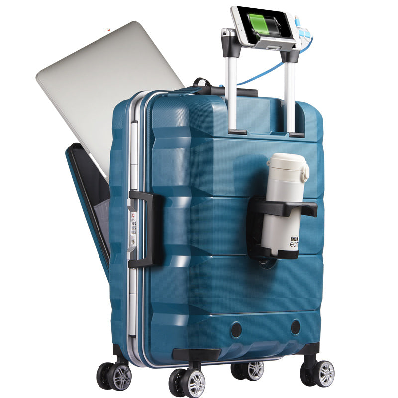 Multifunctional Computer Luggage Aluminum Frame Roller w/Cup & Phone Holder (Multiple Colors)