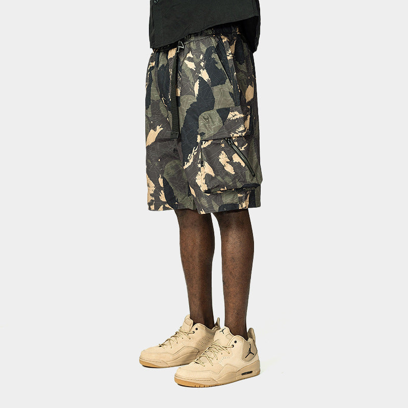 Mens Abstract Camouflage Cargo Shorts (Multiple Colors)