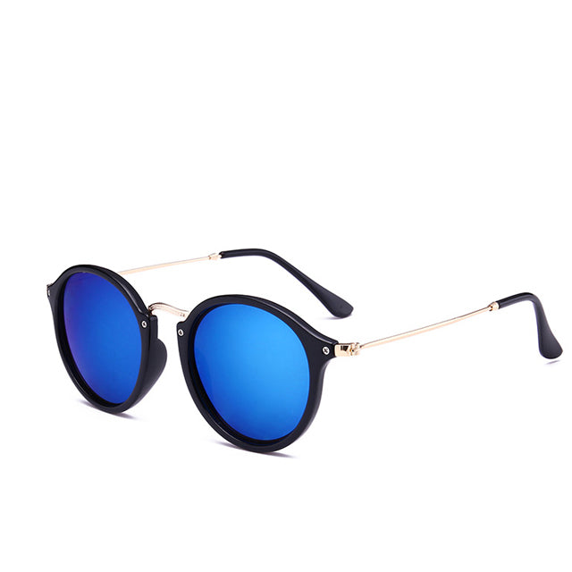 Metal Round Face Retro Driver Men And Women Sunglasses (Multiple Colors)