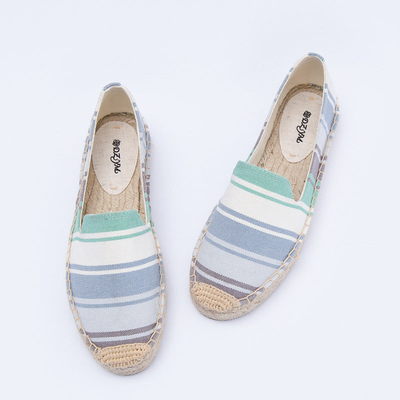 Breathable comfortable Striped Bohemian Womens Flat Shoes (Multiple Colors)