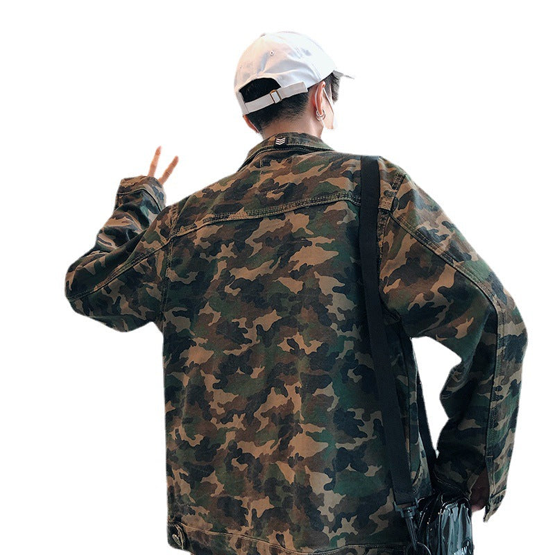 Mens Camouflage Denim Jacket