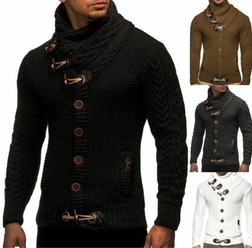 Men's Cable Knit Grommet and Tie Sweater (Multiple Colors)