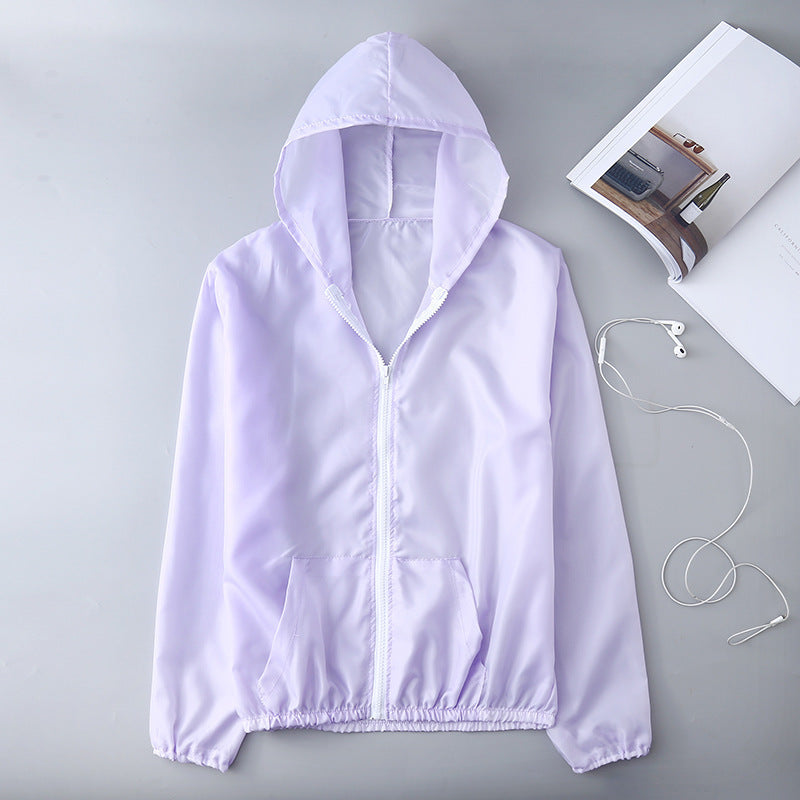 Pastel Thin Sun Protection Hooded Jacket (Multiple Colors)