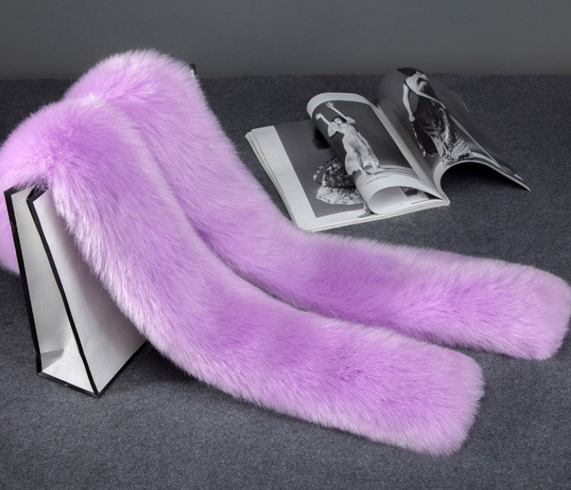 Faux Fur Plush Long Scarf (Multiple Colors)