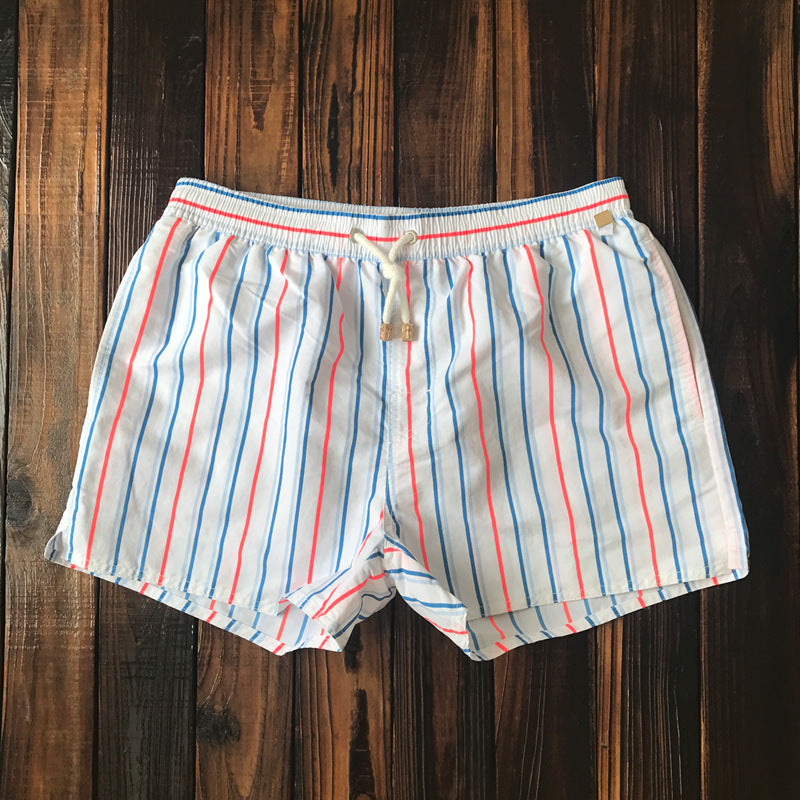 Men's Casual Striped Elastic Drawstring Waist w/Lining Swim Shorts (Multiple Colors/Patterns)