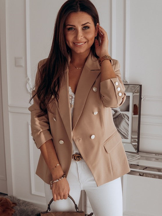 Metal Button Double Breasted Blazer (Multiple Colors)