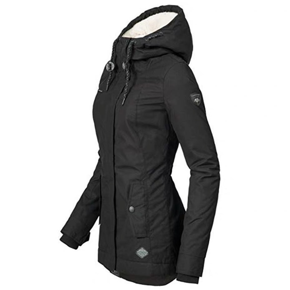 Womens Winter Sherpa Lined Hooded Zip Coat (Multiple Colors)