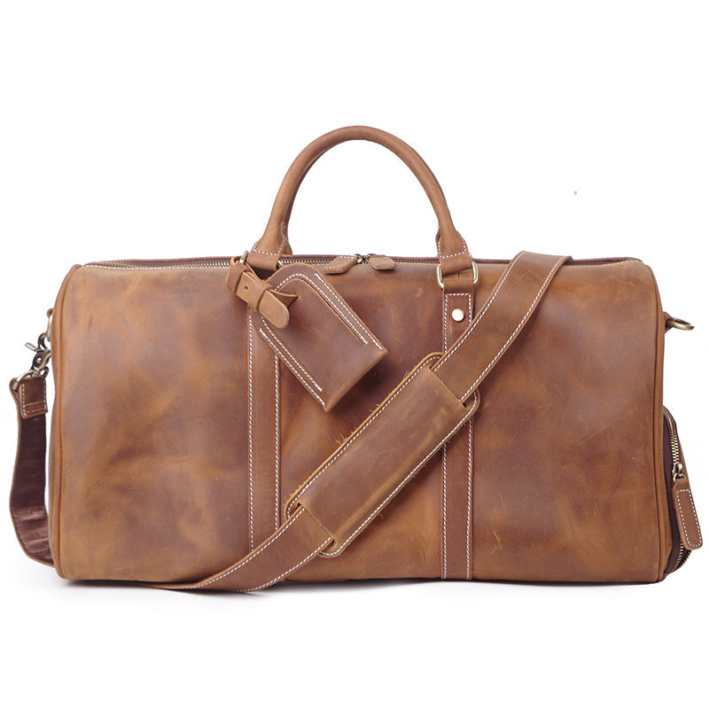 Retro Leather Duffle Bag w/Shoe Compartment (Multiple Colors)