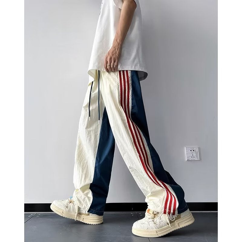 Contrast Track Pants w/Three Red Stripe Detail (Navy/White)