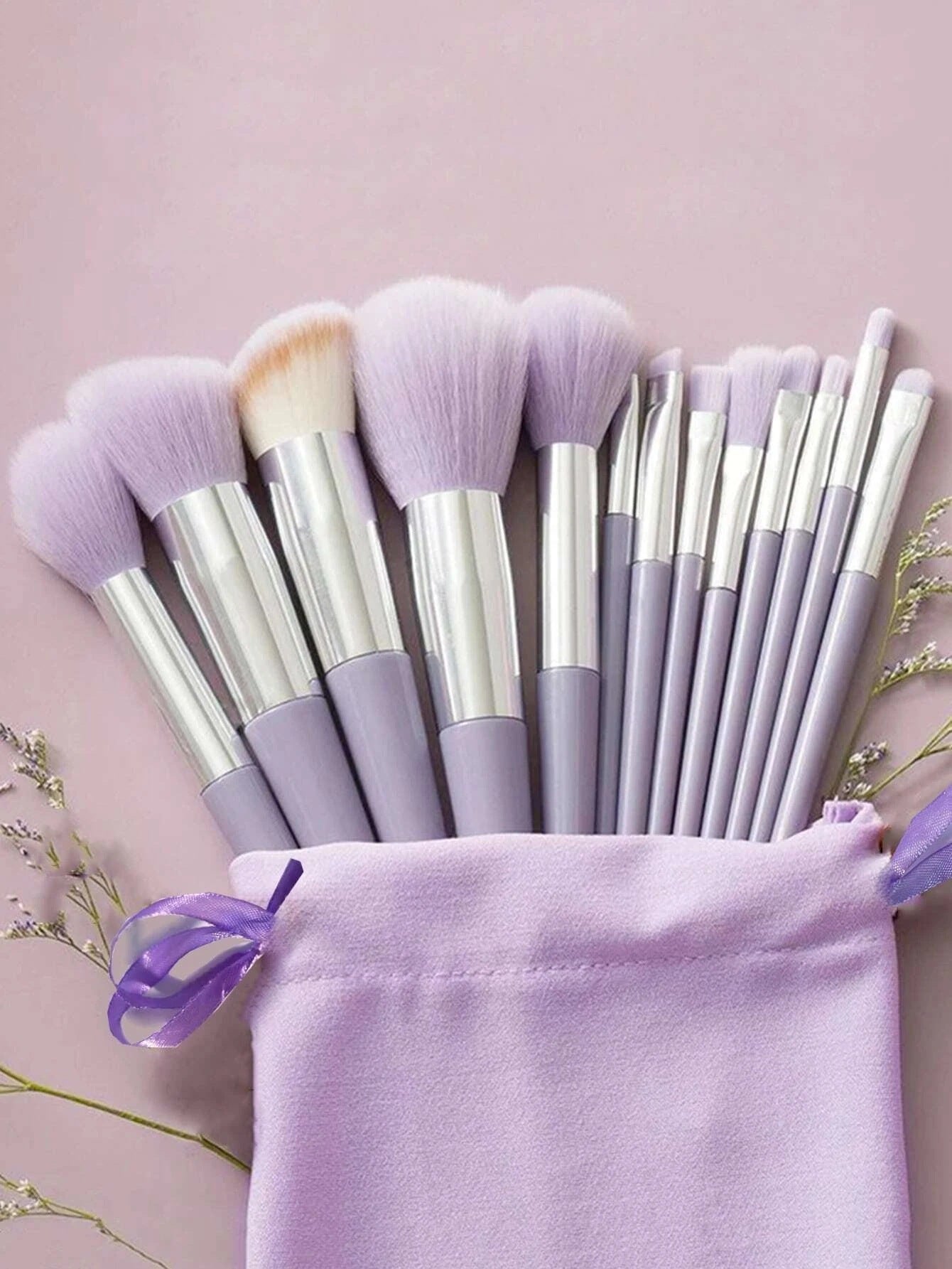 Cloth Bag Portable Travel Soft Hair Makeup Brush Set (Multiple Colors)