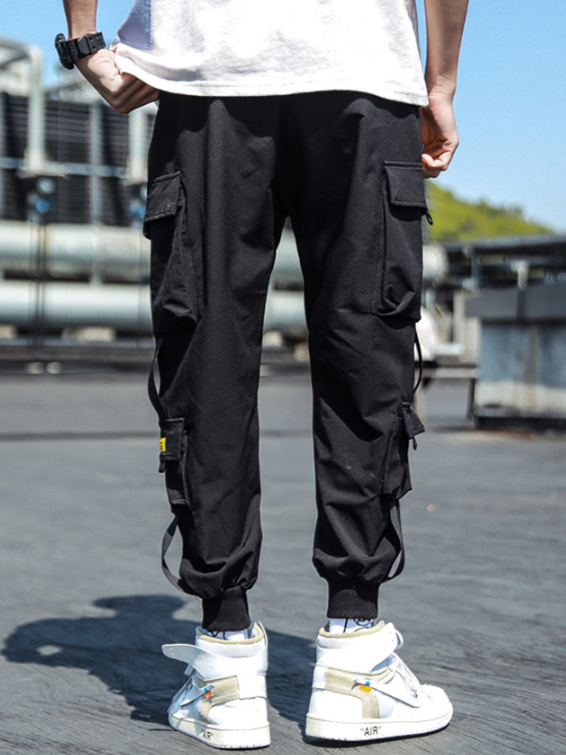 Nine Points Men's Cargo Pants w/Strap & Patch Detailing (Multiple Colors)