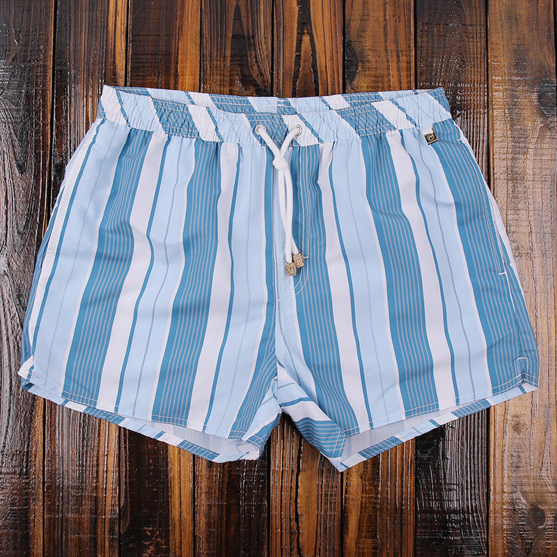 Men's Casual Striped Elastic Drawstring Waist w/Lining Swim Shorts (Multiple Colors/Patterns)