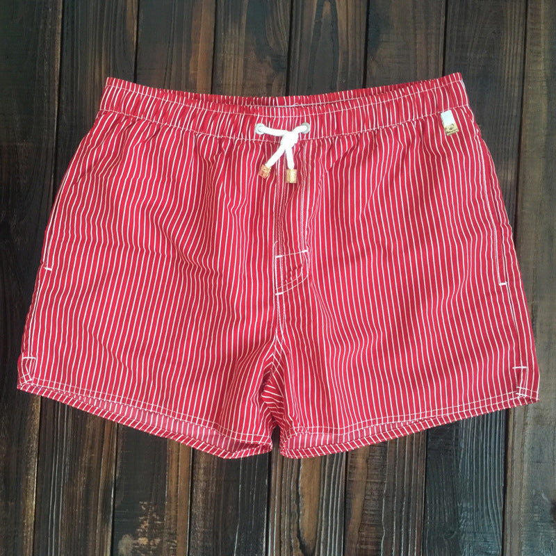 Men's Casual Striped Elastic Drawstring Waist w/Lining Swim Shorts (Multiple Colors/Patterns)