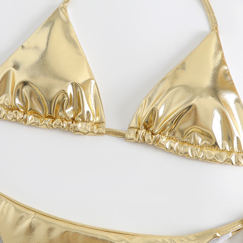 Metallic String Triangle Bikini (Multiple Colors)