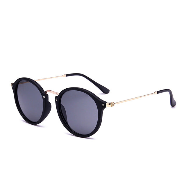 Metal Round Face Retro Driver Men And Women Sunglasses (Multiple Colors)