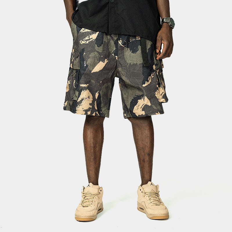 Mens Abstract Camouflage Cargo Shorts (Multiple Colors)