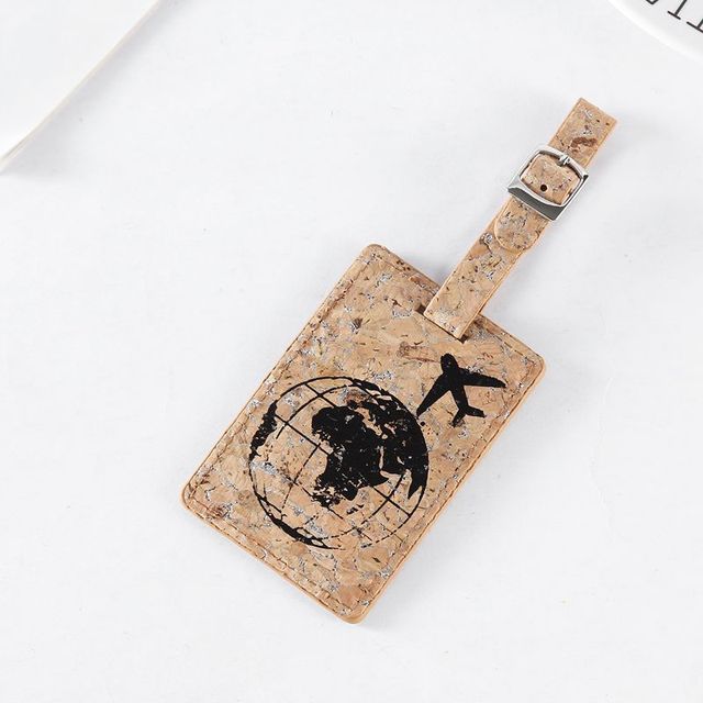 Earth Airplane Pattern Suitcase Cork Luggage Tag (Multiple Styles)