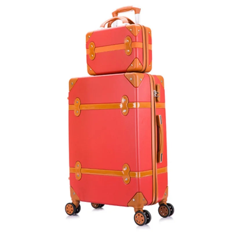 Vintage Rolling Luggage Set (2 Piece Set)