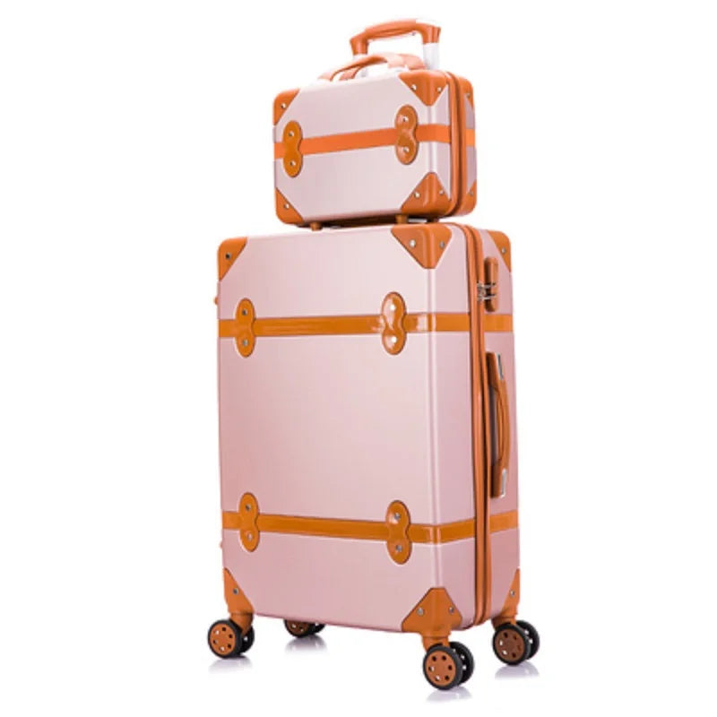 Vintage Rolling Luggage Set (2 Piece Set)