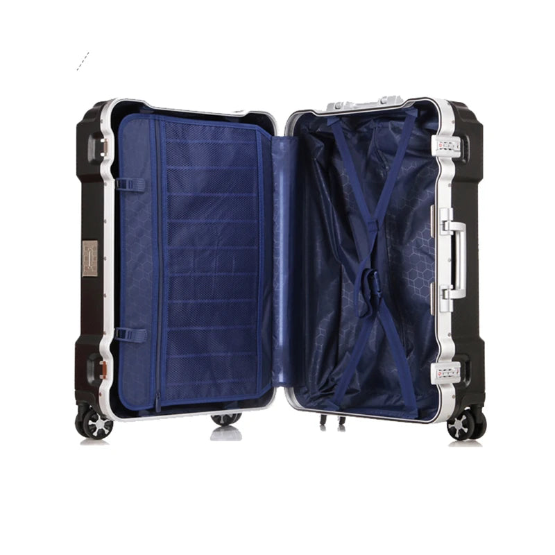 High capacity Aluminum Frame Rolling Luggage (Multiple Colors)