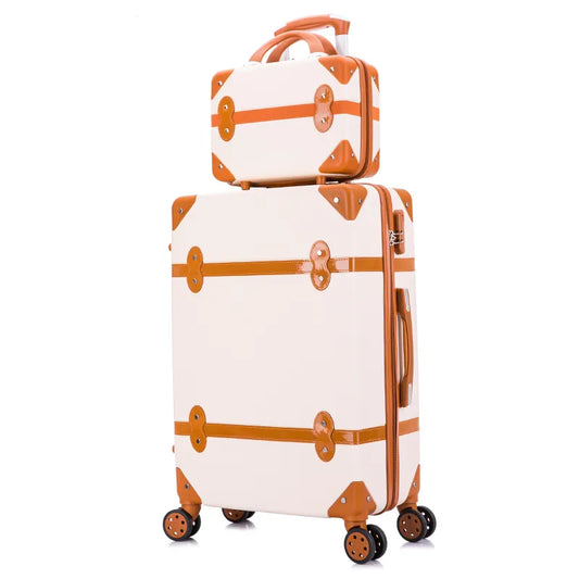 Vintage Rolling Luggage Set (2 Piece Set)