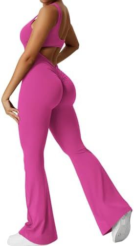 YEOREO Butt Enhancing Womens Sleeveless Flare Jumpsuits (Multiple Colors)