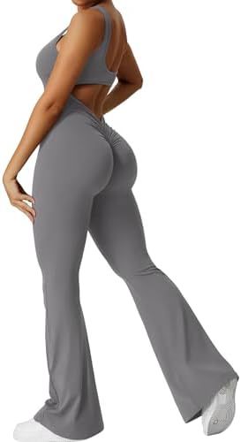 YEOREO Butt Enhancing Womens Sleeveless Flare Jumpsuits (Multiple Colors)