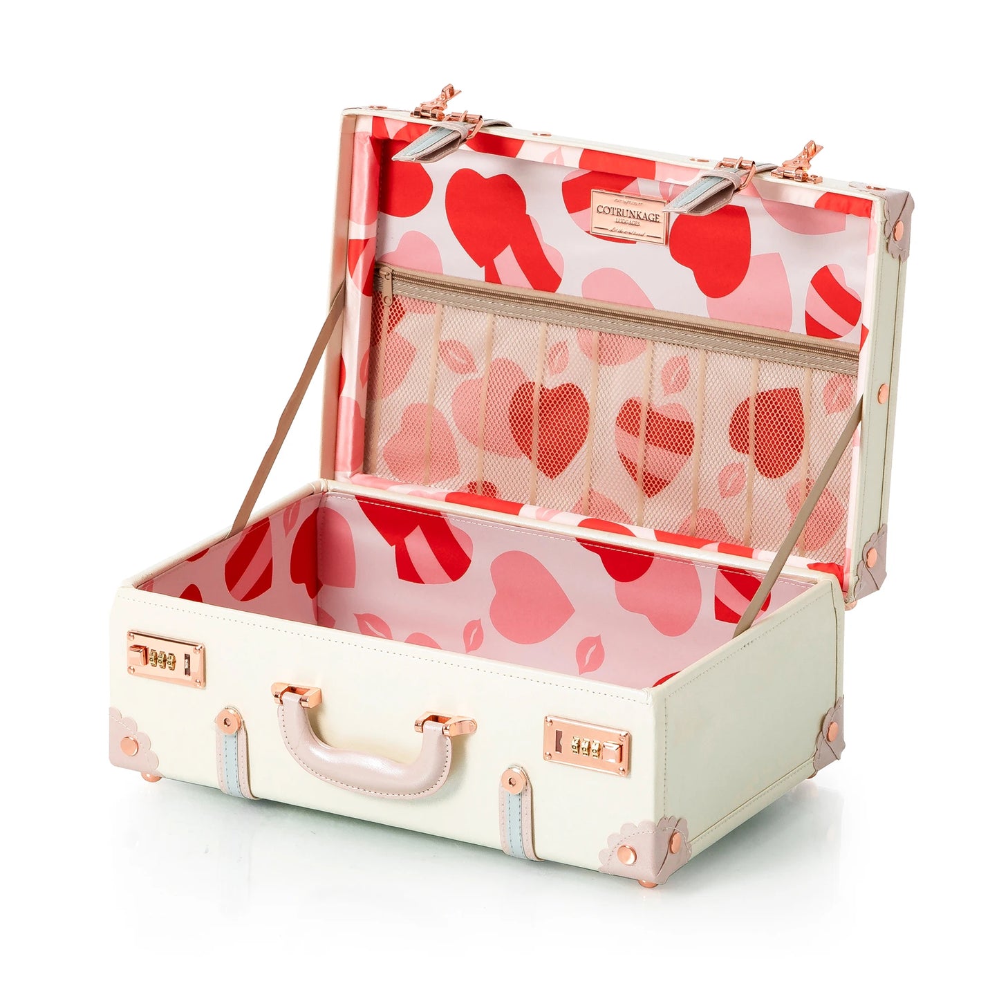 Cream Retro Trunk Vintage Suitcase (3 Sizes)