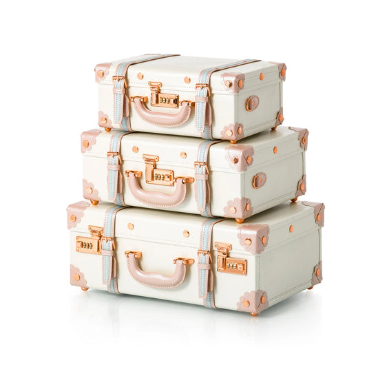 Cream Retro Trunk Vintage Suitcase (3 Sizes)