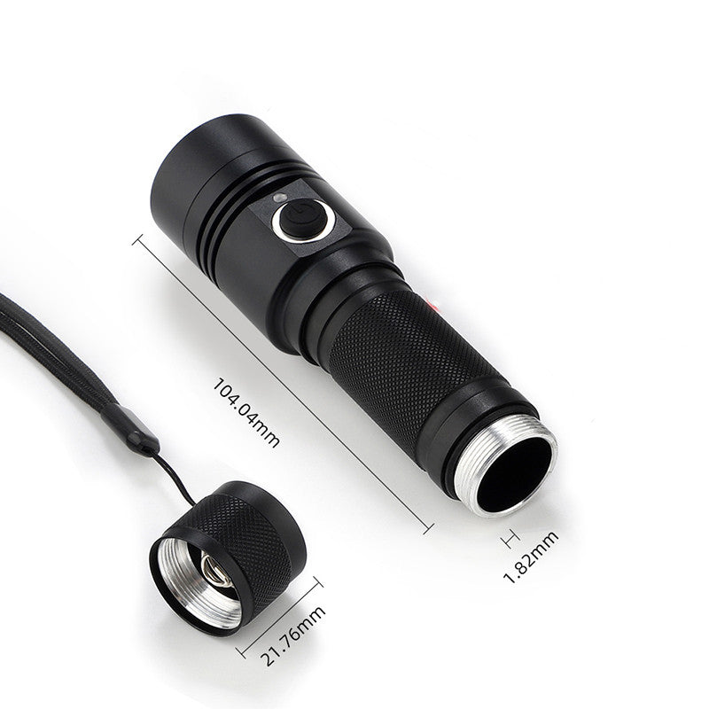 Ultra-thick Aluminum Alloy USB Rechargeable Flashlight (2 Sizes)