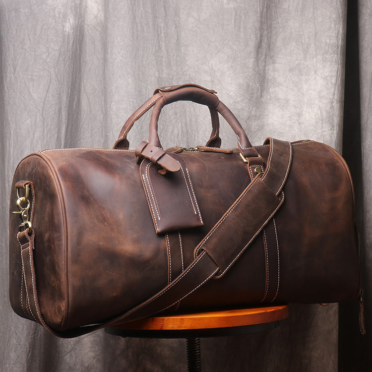 Retro Leather Duffle Bag w/Shoe Compartment (Multiple Colors)