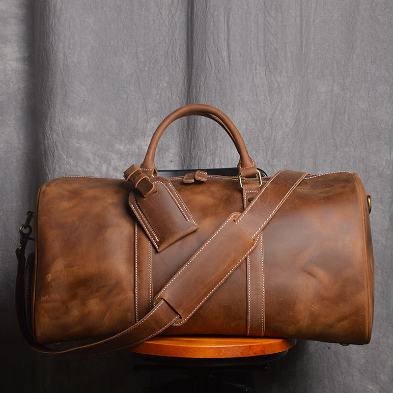 Retro Leather Duffle Bag w/Shoe Compartment (Multiple Colors)