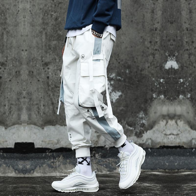 Drawstring Pants Pants Hip Hop Loose Stitching Contrast Color Casual Pants (Multiple Colors)