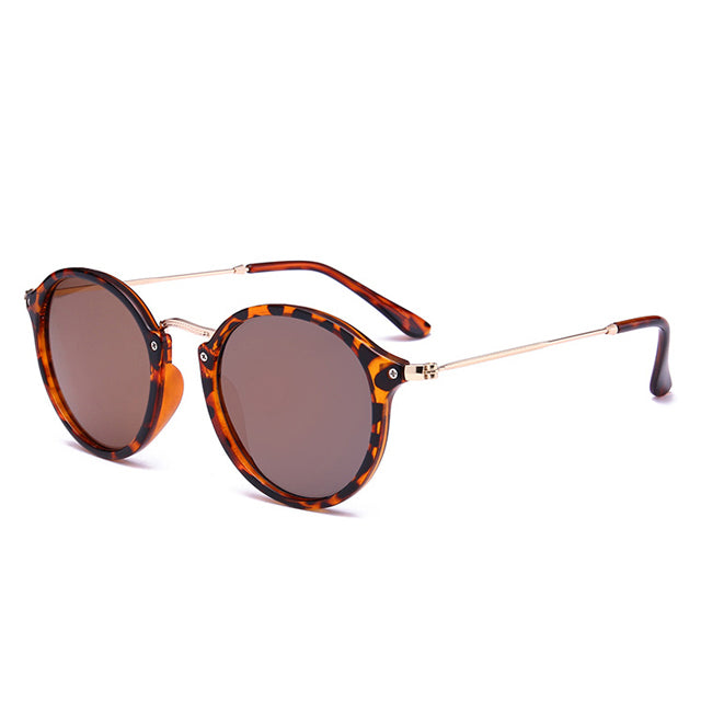 Metal Round Face Retro Driver Men And Women Sunglasses (Multiple Colors)