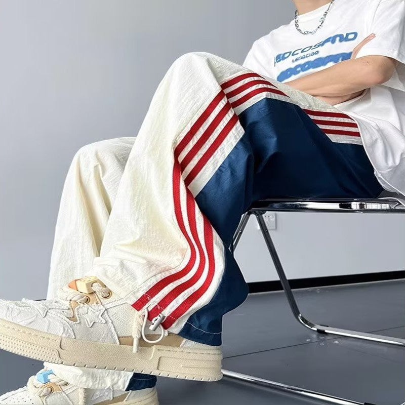 Contrast Track Pants w/Three Red Stripe Detail (Navy/White)