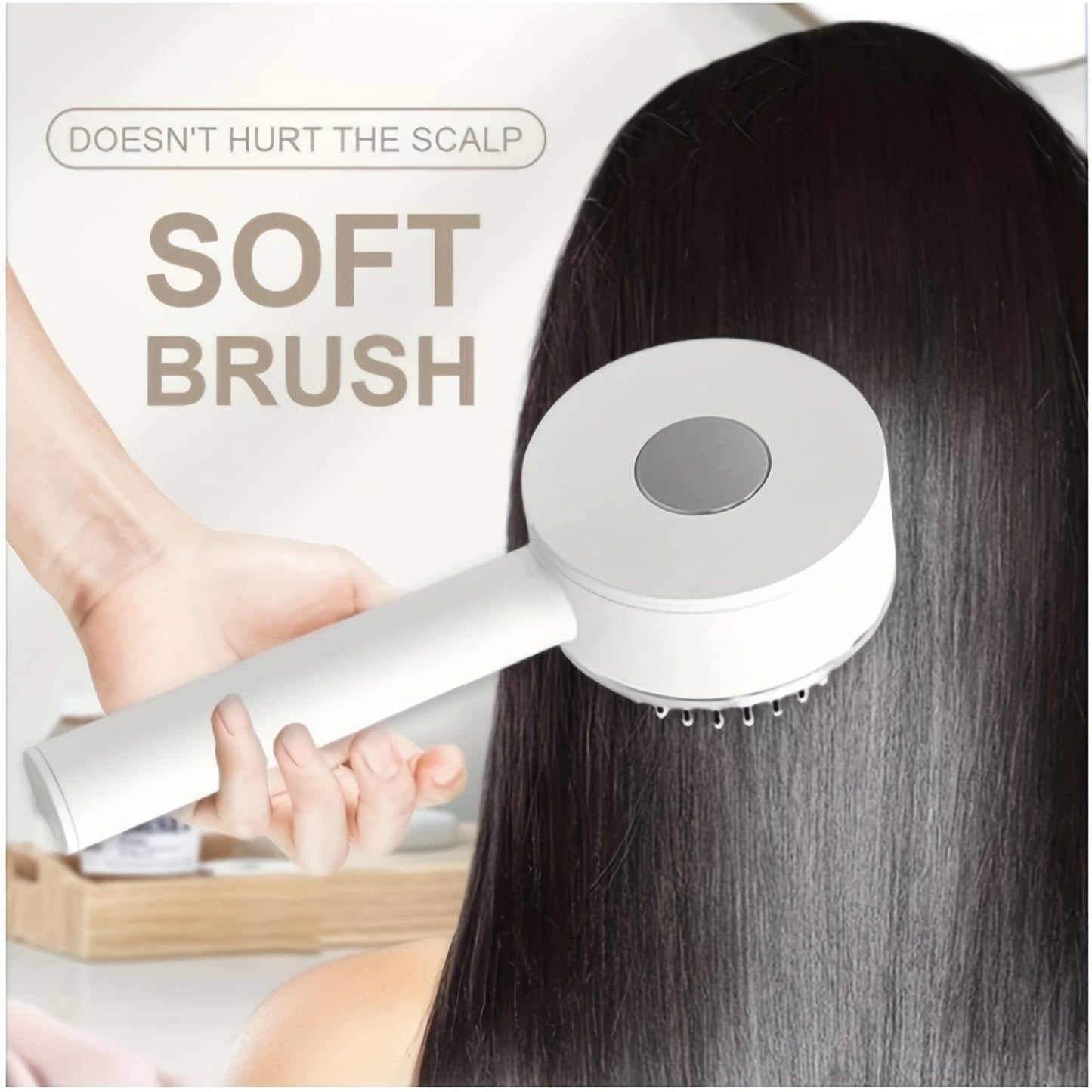 Rechargeable Self-cleaning Hair Brush w/Anti-Static Airbag Massage Comb  (Multiple Colors)