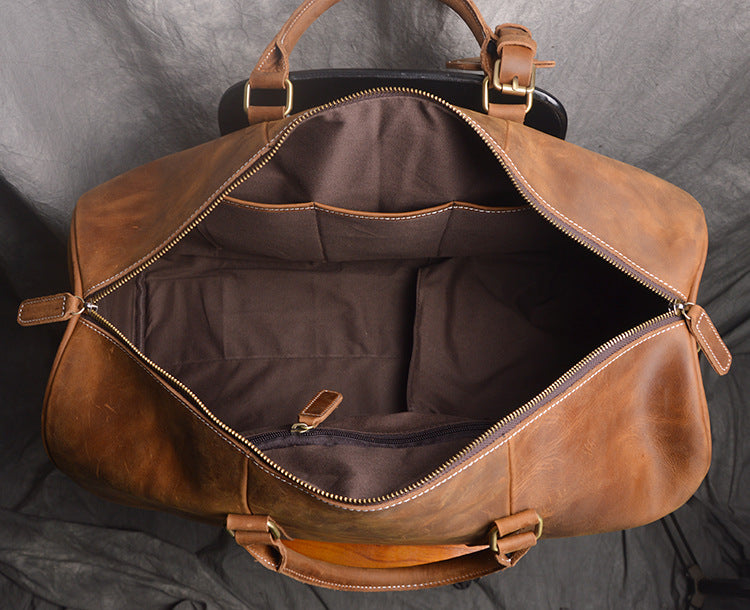 Retro Leather Duffle Bag w/Shoe Compartment (Multiple Colors)