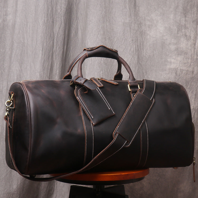 Retro Leather Duffle Bag w/Shoe Compartment (Multiple Colors)